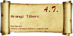Aranyi Tiborc névjegykártya